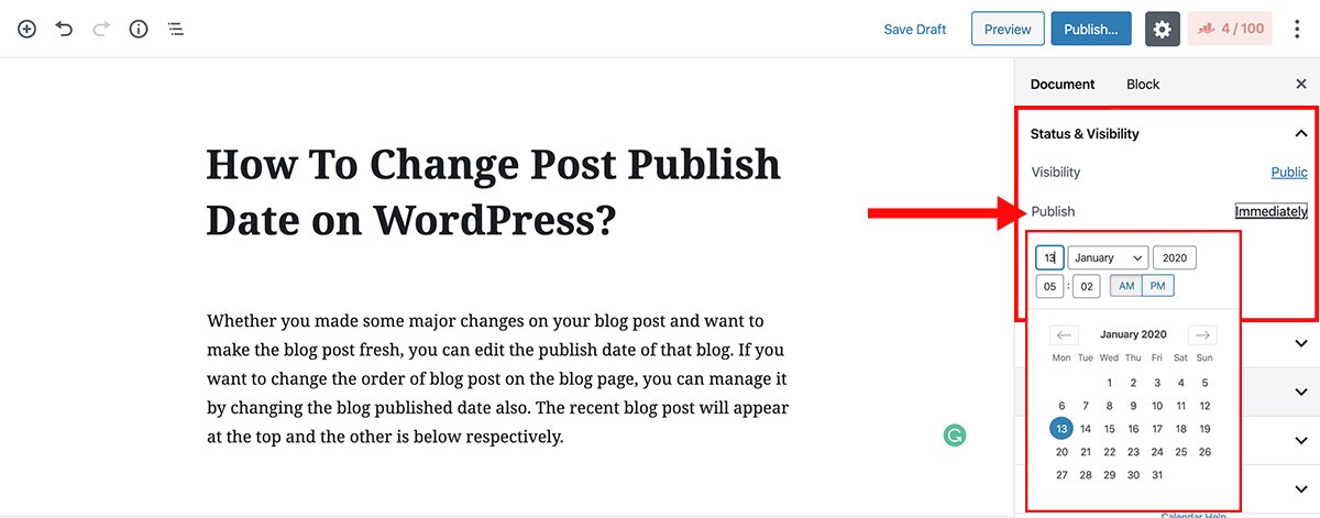 publish date in wordpress