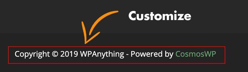 change footer text in wordpress