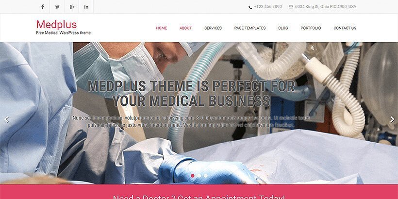 MedPlus Free Medical WordPress Themes