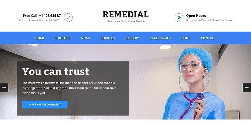 Remedial Free Medical WordPress Themes