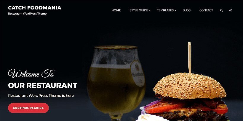 catch foodmania free restaurant wordpress themes