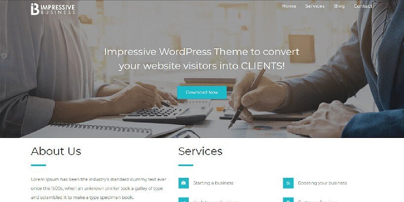 impressive business free wordpress business themes
