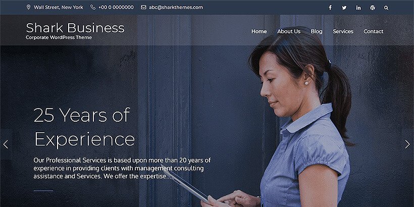 shark business free wordpress business themes