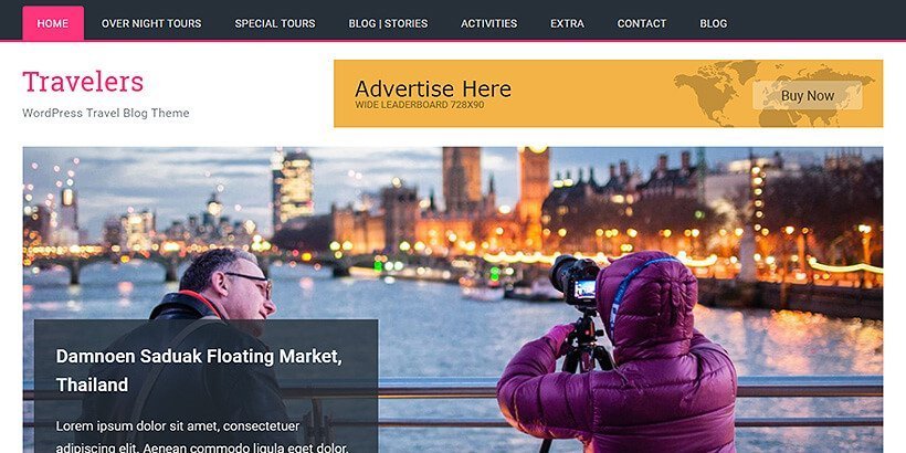 travelers free wordpress travel themes