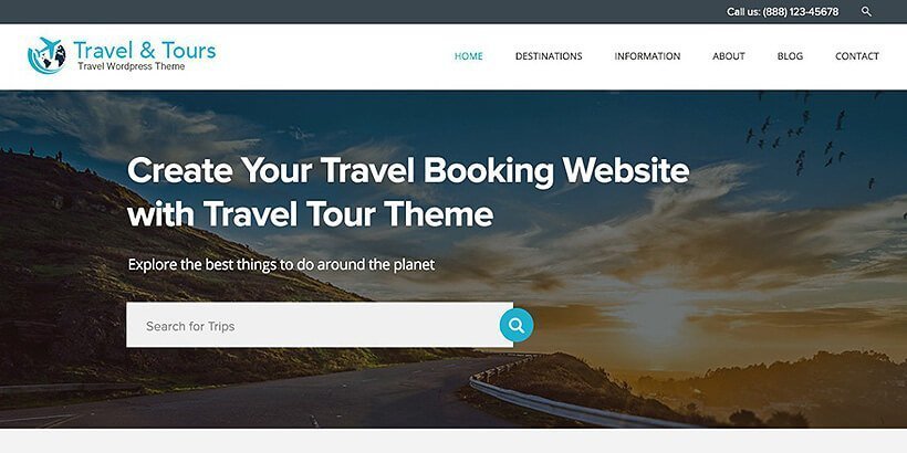 traveltour free wordpress travel themes