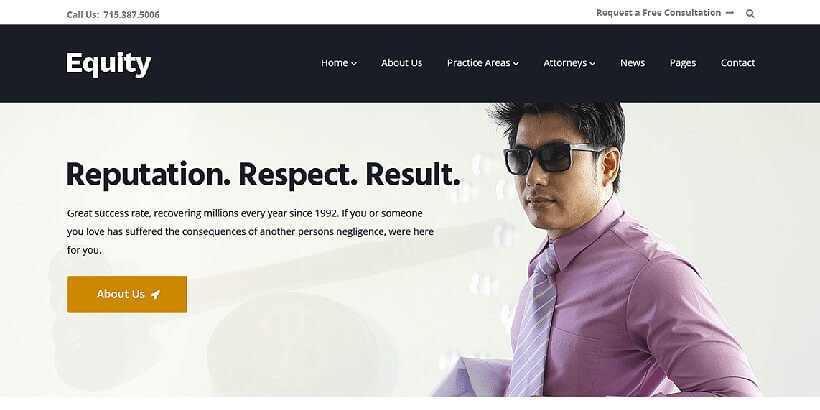 equity free lawyer wordpress themes