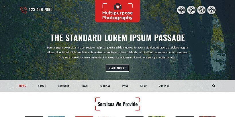 multipurpose free photography wordpress themes 