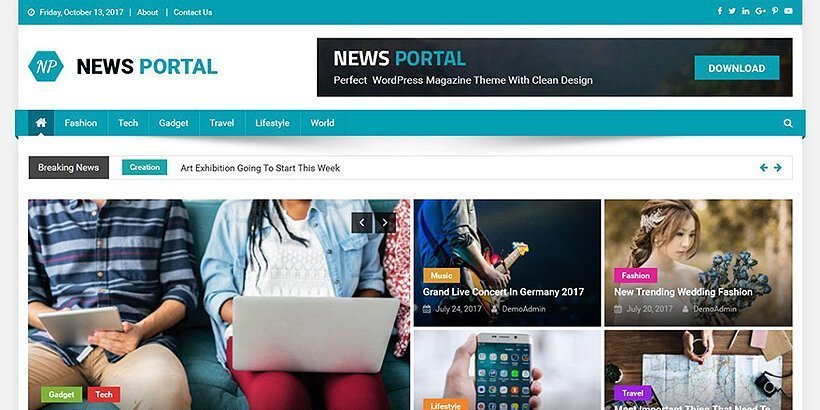 newsportal free magazine wordpress themes