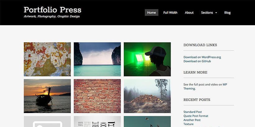 portfoliopress thèmes wordpress gratuits de portfolio