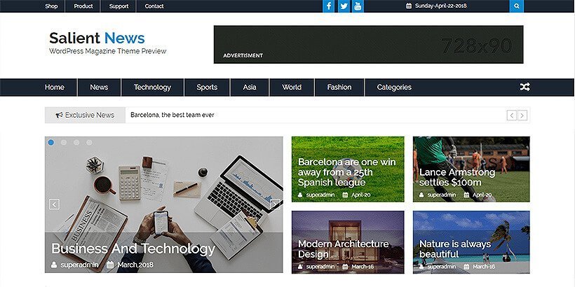 salientnews free magazine wordpress themes