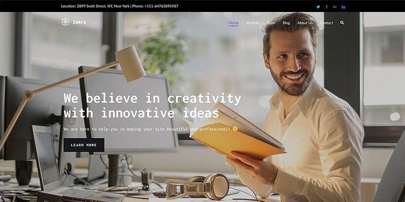 zakra free portfolio wordpress themes