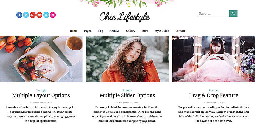 chiclifestyle free feminine wordpress themes