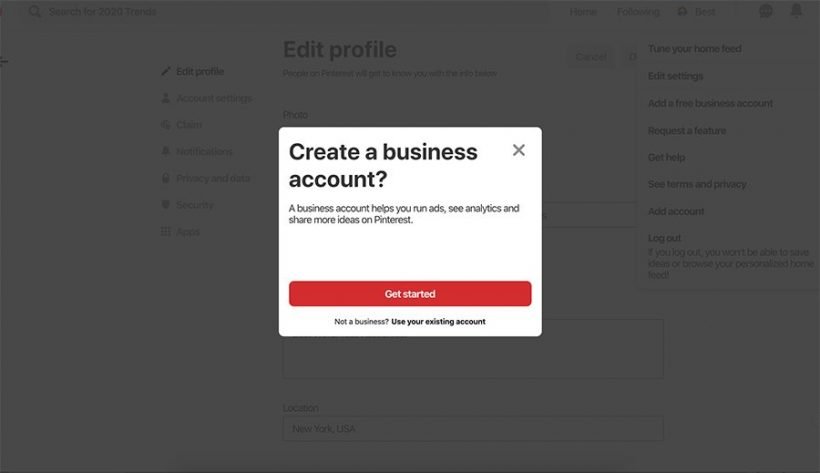 Pinterest Business Account Setup2