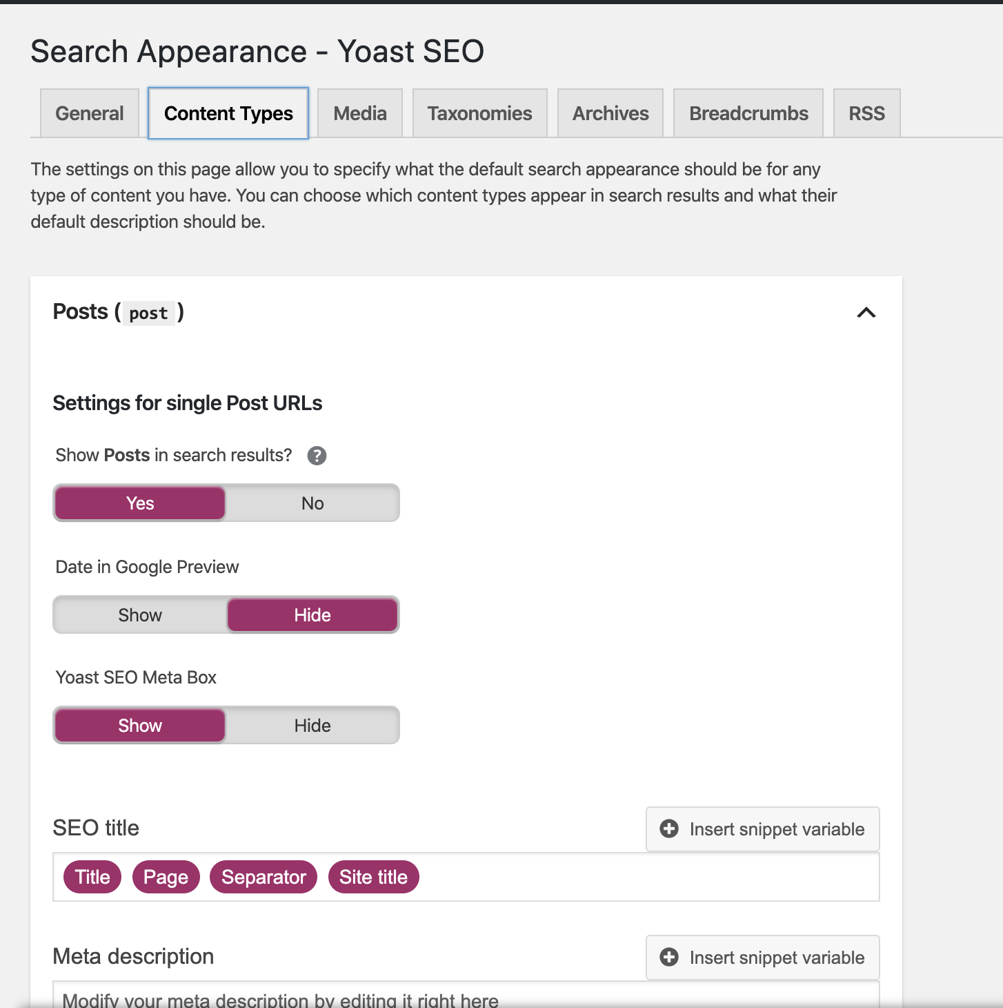 yoast seo plugin interface
