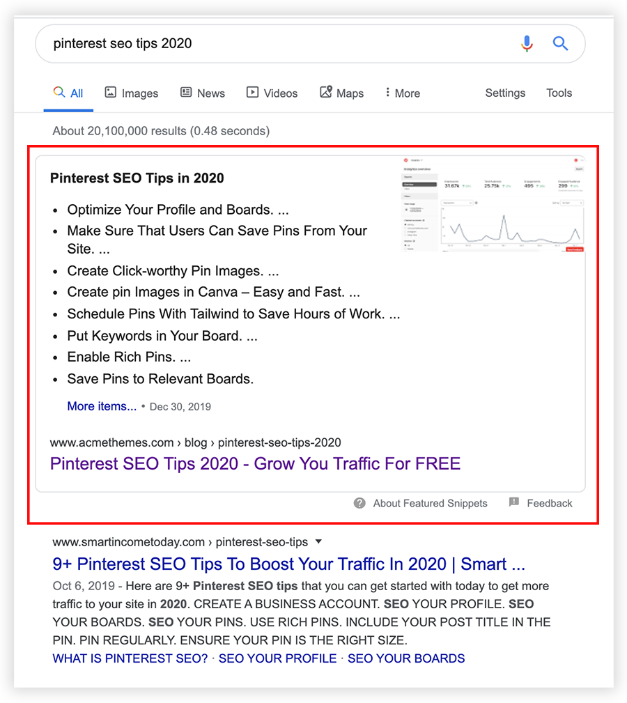 Google featured snippet