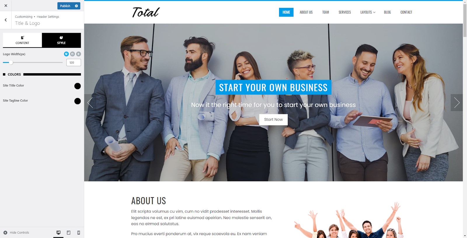 title-and-logo-title-and-logo-Total-Theme-Review: An-Ultimate-Multipurpose-WordPress-Theme