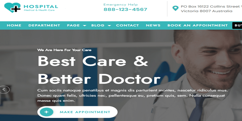 Tabib Hospital-Best-Free-Pharmacy-WordPress-Themes