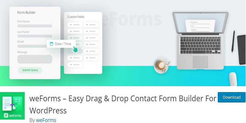 weForms – Easy-Drag-&-Drop-Contact-Form-Builder-Best-Free-Contact-Form-Plugins 