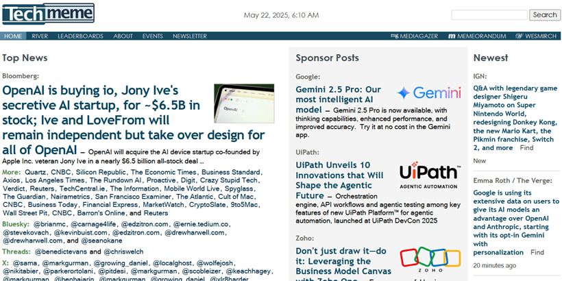 Techmeme –The Best in Tech News-best-news-aggregators-for-daily-news-and-trends