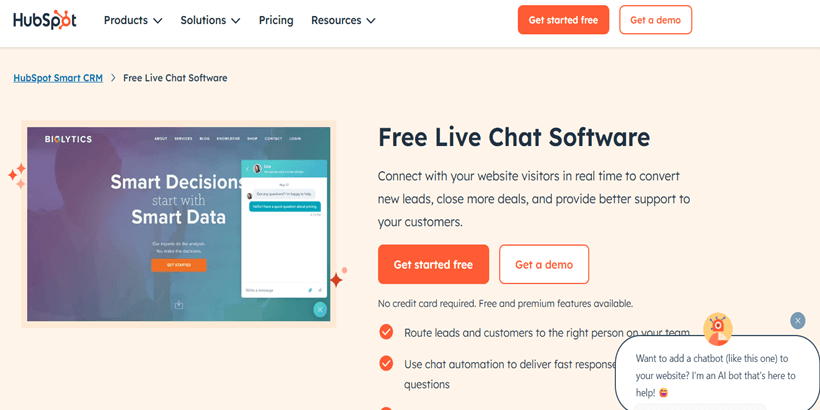 Hubspot-live-chat-