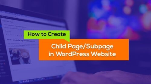How to create child page in wordpress website