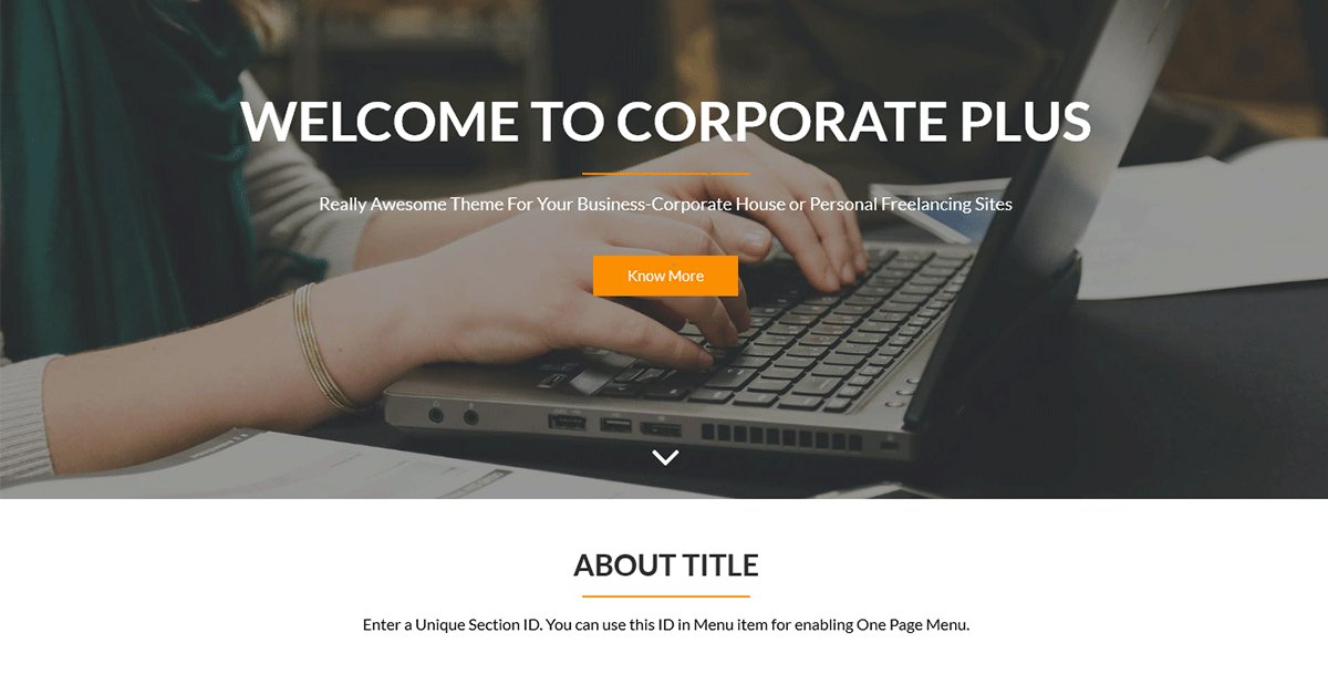 screenshot - Corporate Plus 8 Steps to Make Your Site as Our Demo