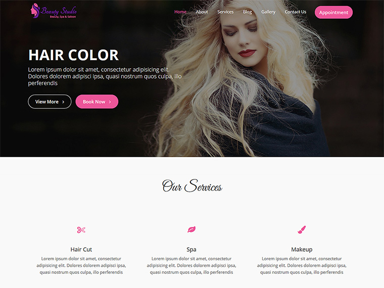 Beauty Studio - Beauty, Spa & Saloon Charismatic free WordPress Theme